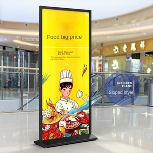 Expositor Luminoso Tipo Americano de 80x180 cm, Letrero Publicitario de Pie, Cartel de Doble Cara con Base para KT Board, Color Negro - Product Image 3