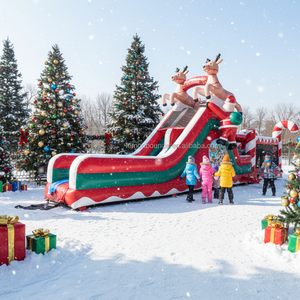 Castillo Inflable Comercial con Temática de Santa Claus, Castillo Inflable Navideño para Niños, Decoración para Fiestas y Parques de Diversiones - Product Image 2