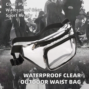 Tas Pinggang PVC Transparan Anti Air dengan Logo Custom untuk Olahraga Outdoor, Lari, Fitness, Travel, Hiking - Product Image 2
