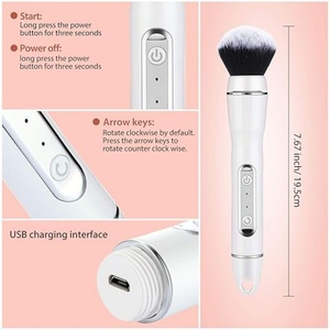 Pinceau de beauté pour le visage, outils cosmétiques, pinceau de maquillage, mélangeur AUTO Cosmetics, 3 vitesses, recharge automatique, outils de maquillage - Product Image 5