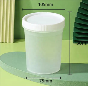 Pot à pudding en plastique PP de qualité alimentaire semi-transparent avec couvercle à vis, 100 ml, 200 ml, 300 ml, 500 ml, 700 ml - Product Image 3
