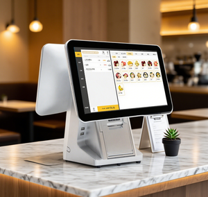 Двойной экран POS 15,6 дюймов 2 + 32 ГБ N2840 POS система терминал кассовый аппарат кафе все в одном POS машина - Product Image 1