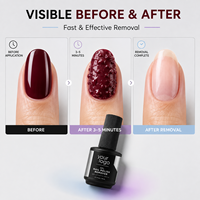 Dissolvant de vernis à ongles en gel de qualité professionnelle, facile, efficace, à action rapide, doux, hydratant, lissant, pour cuticules, avec brosse et flacon de voyage