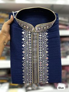 Ropa ética para hombre, pijama Kurta, Jacquard de algodón pesado con bordado pesado, pijama Kurta para hombre para exportación - Product Image 6