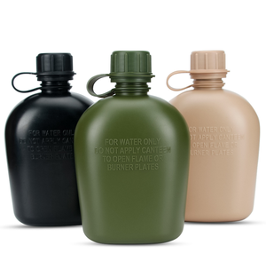 Bouteille d'eau en plastique pour camping, chasse, randonnée, 1L (1000ml), style US, qualité alimentaire, pour activités de plein air. - Product Image 1