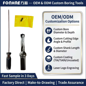 Forets à couronne personnalisés en carbure monobloc pour CNC : Perçage haute efficacité, stable et évacuation de copeaux fluide pour des solutions sur mesure - Product Image 6