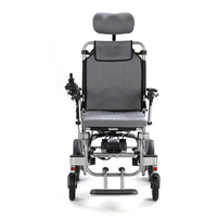 Fauteuil roulant électrique pliable léger Baichen à dossier haut en alliage d'aluminium avec batterie à déconnexion rapide pour personnes handicapées