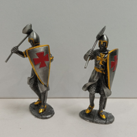 Figurine de Chevalier Templier en Alliage de Zinc Bronze Antique Niceway, Épée à Deux Lames, Poli, Électroplaqué, Moulage sous Pression en Acier Inoxydable, 8 cm