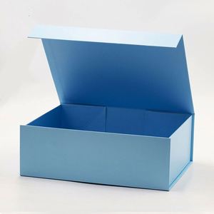 Boîtes cadeaux personnalisées en gros, bleu ciel clair, avec couvercle magnétique et ruban, pour souvenirs - Product Image 5
