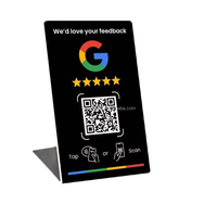 Support NFC en acrylique personnalisé avec code QR pour avis Google, affichage NFC sans contact pour scanner les avis Google, support de menu UV 13,56 MHz
