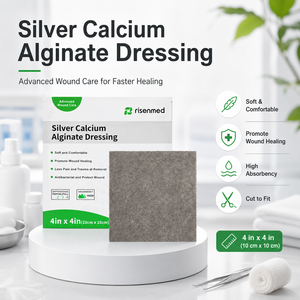 Risenmed Medical Wound Care Bacteriostatic Silver Alginate <strong>Dressing</strong> Sliver Calcium Alginate <strong>Hydrocollid</strong> <strong>Dressing</strong> - Product Image 2