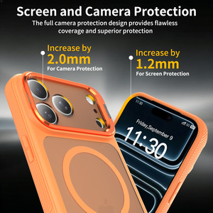 <span class=keywords><strong>Coque</strong></span> de protection magnétique mate effet seconde peau avec support et cadre d'objectif métallique premium pour <span class=keywords><strong>iPhone</strong></span> 18 17 Pro Max – Vente en gros - Product Image 5