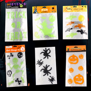 Autocollant Statique Araignée d'Halloween en Gelée, Matériau Caoutchouc Souple, Décalcomanie Transparente 3D pour Fenêtre, Décoration Intérieure et Extérieure, Cadeau - Product Image 5