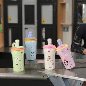 Nuova tazza di paglia di cartone animato carina in acciaio inossidabile 316 con isolamento in acciaio inossidabile per sport all'aria aperta regali di lavoro sottovuoto - Product Image 6