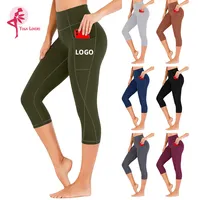 Capri-pantalon de Yoga pour femmes, Leggings, Capri, taille haute avec poches, nouvelle collection 2022