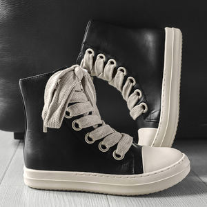 35-45 Fashion New Design Plus Size Men Unisex Trainer Style Sneakers Thick Shoelace and Big Eyelet Sneakers Hip Hop Flat <strong>Shoes</strong> - Product Image 3