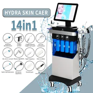 2024 Novo 14 em 1 máquina facial multifuncional de alta frequência para dermoabrasão hidra h2o2 casca aquática jato de oxigênio