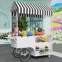 Chariot de rangement à roulettes en métal pour fleurs d'extérieur, pour patio, jardin, fleuriste, présentoir à fleurs