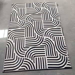 Modern Black White Geometric Cotton Area Rug Plain Pattern Washable Non-Slip Handmade for Living Room Bedroom Hallway Home Decor - Product Image 6