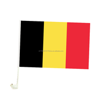 Drapeau de voiture suspendu en polyester imprimé numériquement 12''x18'' à séchage rapide, avec logo personnalisé et mât en plastique, pour cadeaux de mariage et mariages