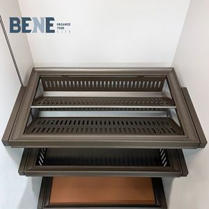 Scarpiera Doppia a 5 Livelli Inclinata Regolabile in Alluminio da Parete, Prezzo all'Ingrosso, per Armadio e Bagno - Product Image 2