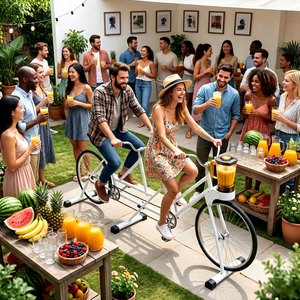 Vélo à deux personnes EXI Fixed Balance One Wheel Smoothie Extractor Juicer Tandem Bike Cruiser Unicycle Party pour deux personnes - Product Image 6