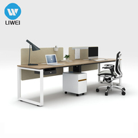 Bureau de travail moderne en bois LIWEI, poste de travail double, chaise ergonomique, design extensible, forme personnalisable, espace de travail professionnel