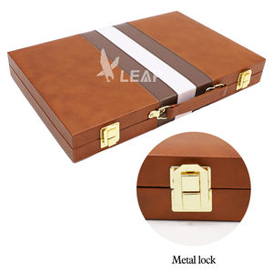 Set di Backgammon in pelle da viaggio da 18 pollici 46*28*5cm in pelle portatile in PVC Backgammon 15 Set a <span class=keywords><strong>dama</strong></span> - Product Image 5