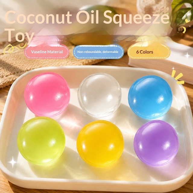 Best-selling Bright Stress-Relieving Rubber Soft Toy Ball-Moldable Non-Rebound Tactile Feel Unisex Ages 14+ Wholesale