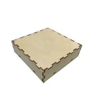 Unfinished Wood Box Laser Cut Files Wholesale Collapsible Wooden Box Chest with Lid Custom Self-assembly Wooden Packaging Box