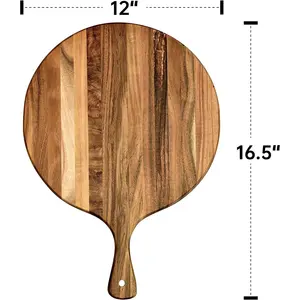 Cutting Board Serving Board Pizza Board With Handle Acacia Wood Natural Color Premier Quality