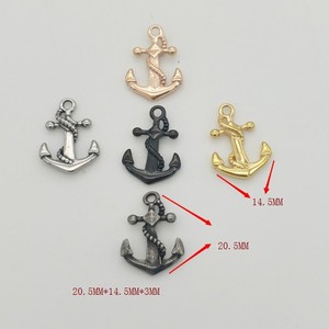 Dijes de ancla de acero inoxidable de 20.5x14.5x3 mm para hacer pulseras, accesorios de joyería DIY, forma irregular, cinco colores disponibles - Product Image 3