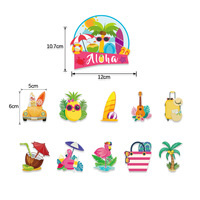 Décorations de fête Luau, kit de fête d'été hawaïenne sur la plage pour adultes, bannière « ALOHA », ballons, décoration de gâteau, décoration de table