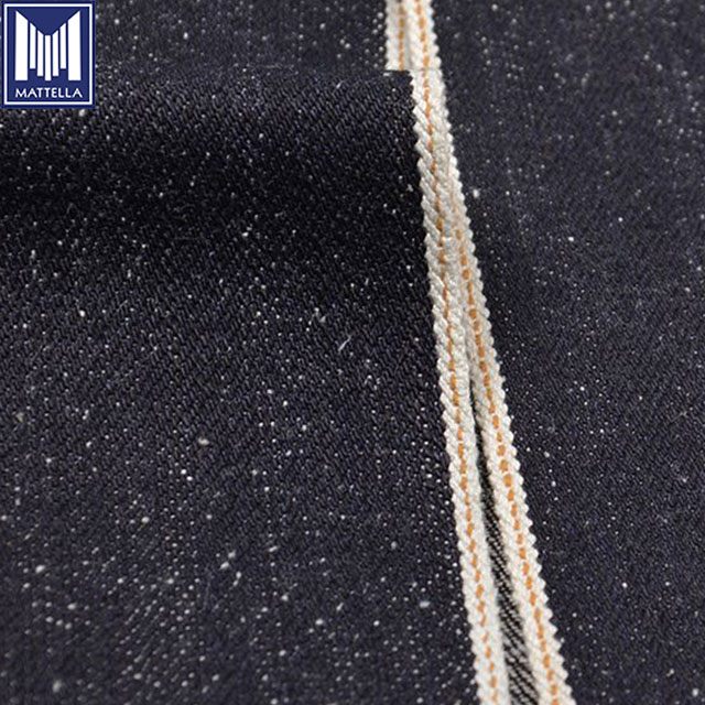 Japanese Style Vintage Raw 100% Cotton 15oz Heavy Weight Snow Pearl Shape Neppy Cotton Selvedge Denim Fabric