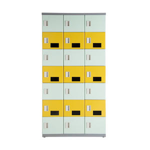 Casier de sol commercial entièrement assemblé bleu à 9 portes et 3 niveaux pour bureau d'entreprise avec serrure RFID, rangement dissimulé et fermeture automatique des portes - Product Image 4