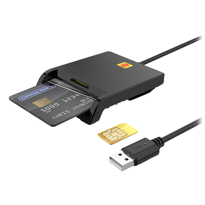 MAITRE-Lector de tarjetas USB CR301, lector de tarjetas USB 2,0 con Banco de identificación EMV IC, chip inteligente, ranura <span class=keywords><strong>para</strong></span> SIM, LED ABS antideslizante, compatible con Windows, <span class=keywords><strong>Mac</strong></span> OS, Linux - Product Image 1