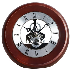 5 Inch Wine Red Maple Birch Table <strong>Clock</strong> Skeleton <strong>Clock</strong> Insert Desk <strong>Clock</strong> <strong>Battery</strong> Power Supply Suitable for Living Room - Product Image 4