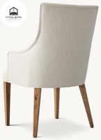 Chaise de salle à manger antique française style élégant et sculpture décorative dans son cadre en bois massif surface en cuir PU