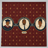 Kain Seragam Universitas 100% Katun untuk Upacara Wisuda, Emblem Kustom, 130gsm, Lebar 44/45 inci, 600 Yard Per Bale, Ghana Nigeria
