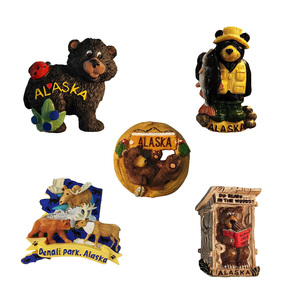 Aimant de réfrigérateur personnalisé en forme de fauve de l'Alaska, souvenir artisanal, figurine de fauve de <span class=keywords><strong>Finlande</strong></span> et du Lapland, souvenir de voyage nordique - Product Image 2