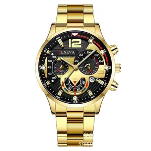 Latest Brand Top Brand Good Quality Trend Design Low Price Multi-Color Multifunction men Quartz Watch Stainless Steel Band 44
