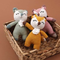 Poupées renard tricotées à la main, animaux en peluche au crochet, mascotte personnalisée, cadeau sur mesure, décoration intérieure
