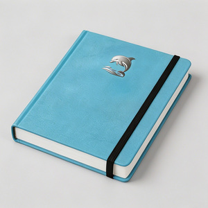 Carnet carré en cuir PU avec gaufrage <span class=keywords><strong>dauphin</strong></span> argenté, couverture rigide vierge pour l'écriture et le <span class=keywords><strong>dessin</strong></span> - Product Image 3