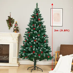 Sevenlots120/150/180/210/300CM Verschlüsselung künstliche Weihnachtsbaumdekorationen vorbeleuchtete PVC-Weihnachtsbäume mini grün Weihnachtsbaum