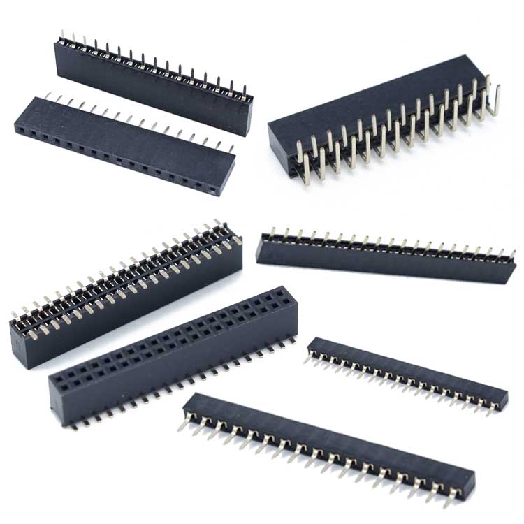 2.54Mm Single Row Female Headers Bottom Entry 16 Way Pcb Board 5Mm 3.6mm Width Surface Smt 3.96Mm Pitch Female Header Connector