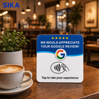 Carte NFC Google Review allemande programmable pour les avis Google, carte autocollante en acrylique, 13,56 MHz, étanche, carte NFC pour avis