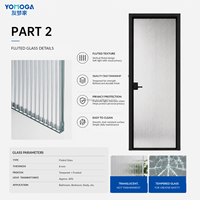 Puerta de Baño de Vidrio y Aleación de Aluminio Impermeable de Diseño Moderno, Puertas Interiores Insonorizadas Acabadas para Uso en Hoteles y Cocinas