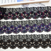Bordure en dentelle blanche perlée décorative brodée en gros pour Abaya, Kaftan, Jalabiya, Robe et Accessoires Vestimentaires