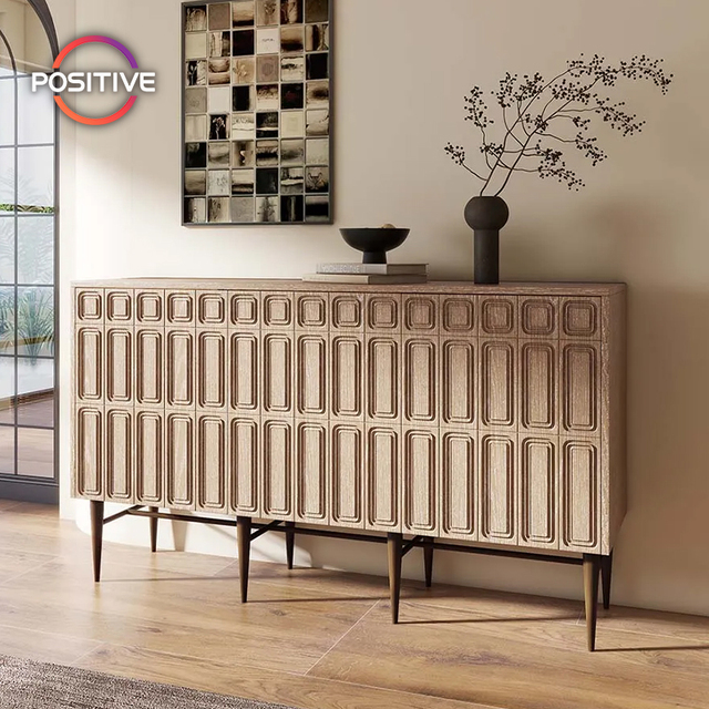 Vintage Style Carved Wooden TV Cabinet with Stable Structure for Retro Style Bedroom Living Room TV Cabinet MSTV-116