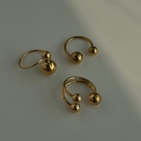 Dazan – bague ouverte en acier inoxydable plaqué or 18k Pvd, Design nordique, poli, minimaliste, pour femmes, nouvelle collection été